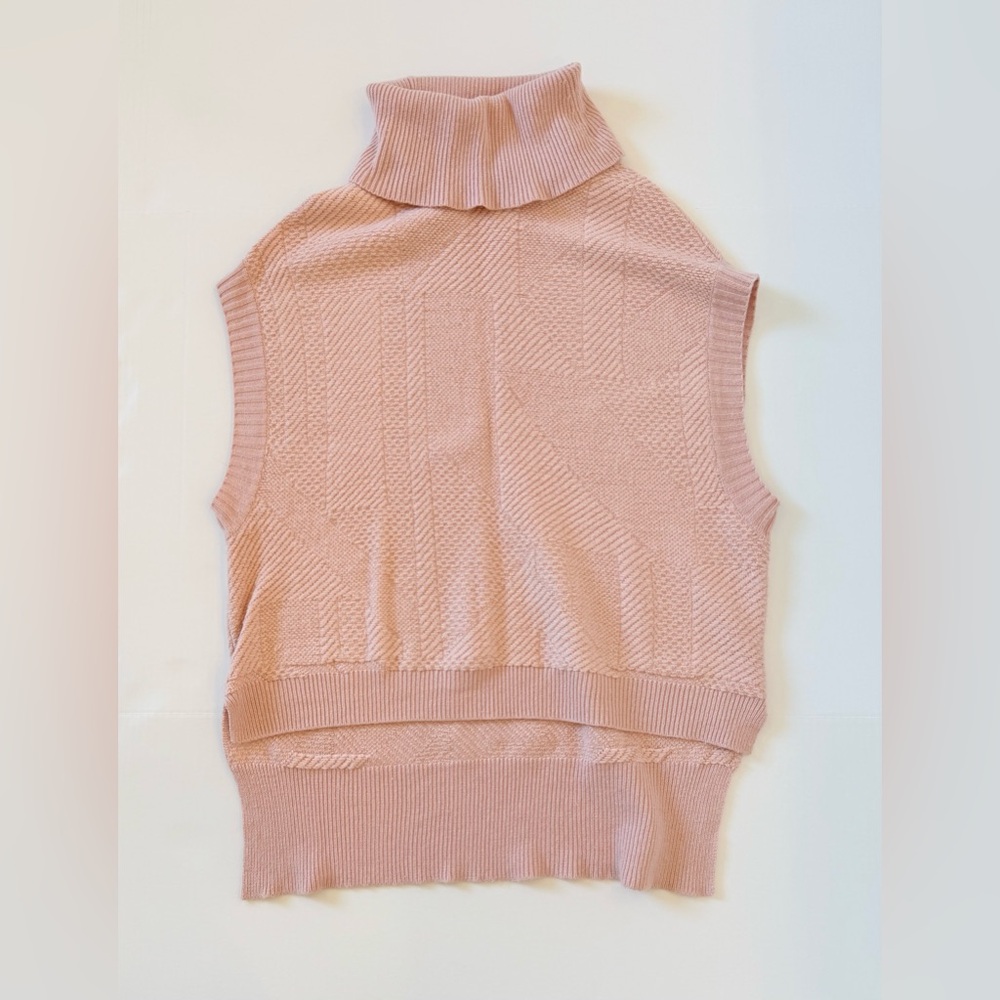 BCBGMaxAzria Blush Sleeveless Turtleneck Sweater